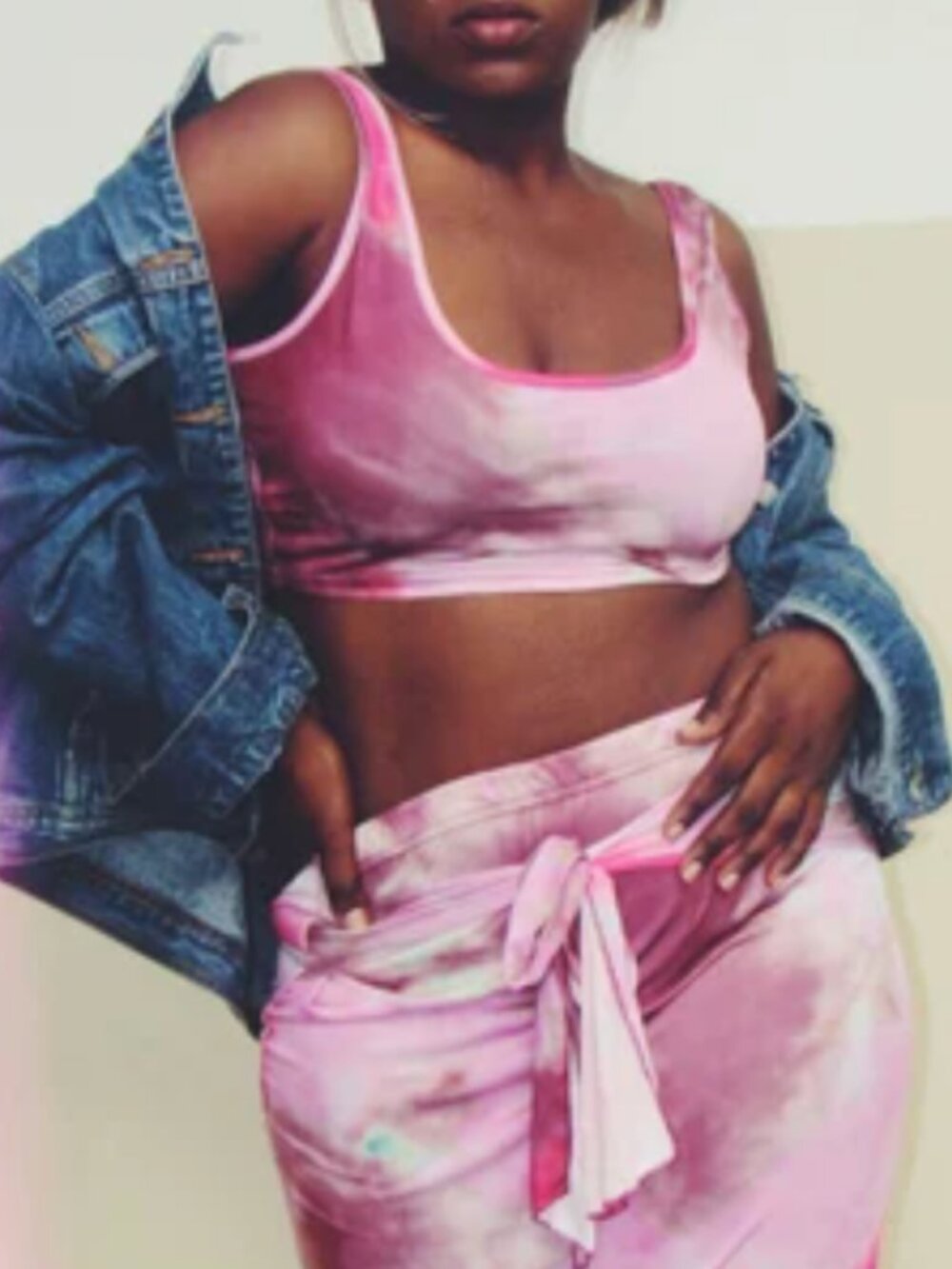 Y2K Tie Dye Wrap Knot 2 Piece Skirt Set